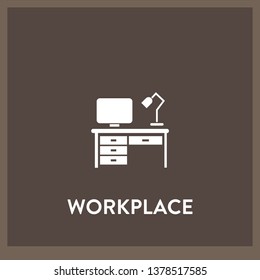 workplace icon vector. workplace sign on white background. workplace icon for web and app