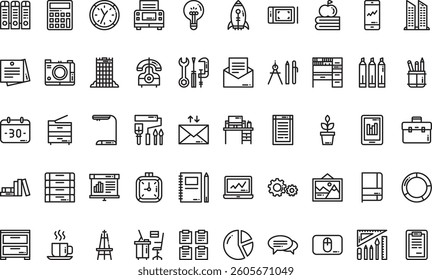 Workplace icons High-Quality Vector Icons Collection with Editable Stroke. Ideal for Professional and Creative Projects