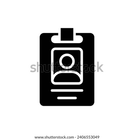 Workplace Id Card Filled Icon Vector Illustration