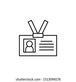 Workplace, id card icon. Element of workplace thin line icon