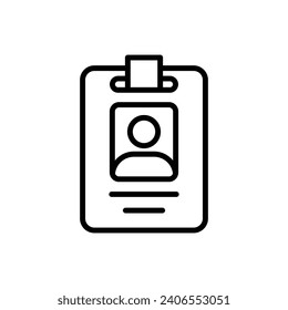 Workplace Id Card Outline Icon Vector Illustration
