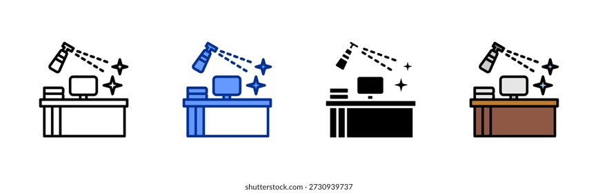 Workplace Infection icon set multiple style collection