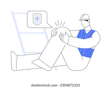 Workplace injury abstract concept vector illustration. Injured man at work, job accident, insurance case, human resources, headhunting agency, pursue career, feeling pain abstract metaphor.