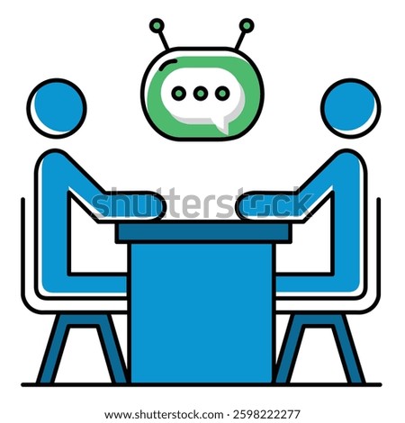 Workplace Interview and Career Growth Ai Vector Icon Design