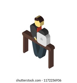 Workplace isometric left top view 3D icon