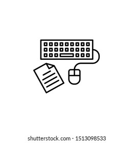 Workplace, keyboard icon. Element of workplace thin line icon