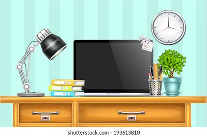 Workplace with Laptop