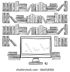 Book Shelf Drawing Images Stock Photos Vectors Shutterstock