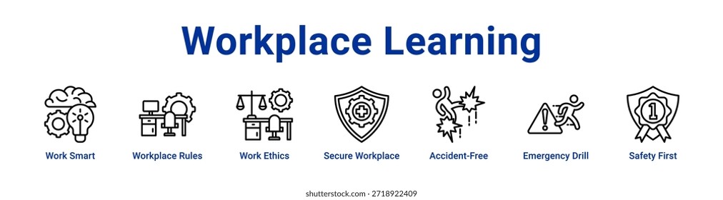 Icono de aprendizaje en el lugar de trabajo Anuncio y colección