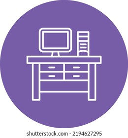 Imagen vectorial de icono de círculo de línea de trabajo. También se puede usar para aplicaciones web, aplicaciones móviles y medios impresos.