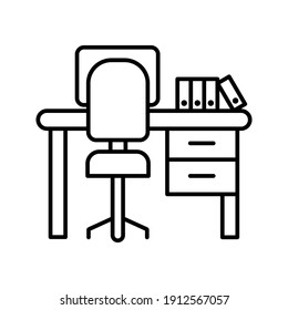 Workplace. linear icon. Line with Editable stroke on white background color editable