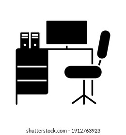 Workplace. linear icon. Line with Editable stroke on white background color editable