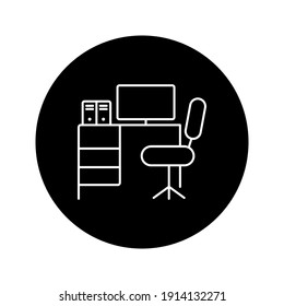 Workplace. linear icon. Line with Editable stroke on white background color editable