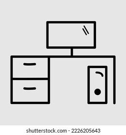 Workplace. linear icon. Line with Editable stroke