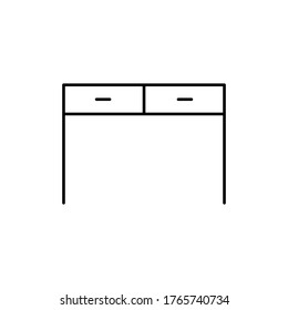 Lugar de trabajo, icono Lineal, icono de tabla Icono Ilustración vectorial de escritorio de Office.
