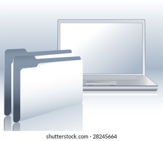 workplace with notebook and folder