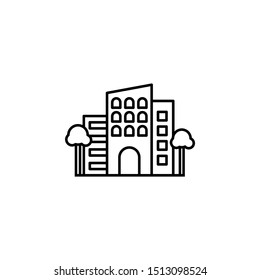 Workplace, office building icon. Element of workplace thin line icon