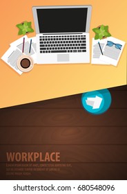 Workplace office, co-working center, university campus, modern workplace