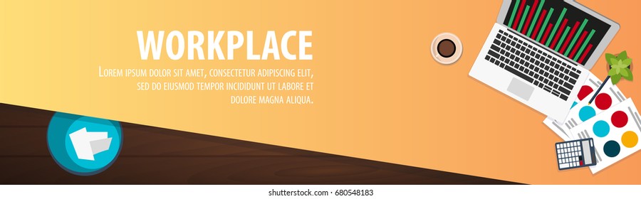 Workplace office, co-working center, university campus, modern workplace