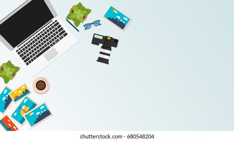 Workplace office, co-working center, university campus, modern workplace