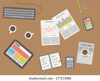 workplace, office desk