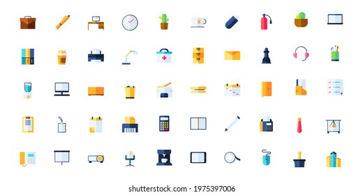 workplace office icon set logo