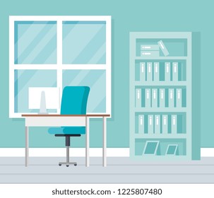 workplace office scene icon