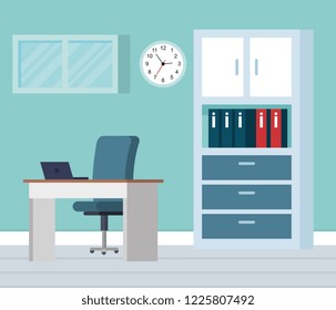 workplace office scene icon