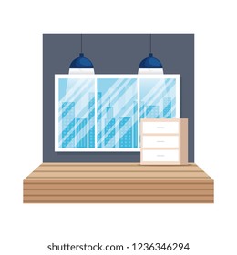 workplace office scene icon