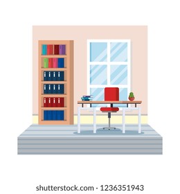 workplace office scene icon