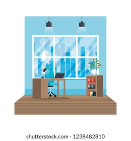 workplace office scene icon