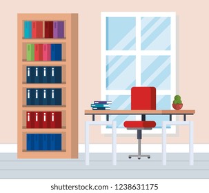 workplace office scene icon