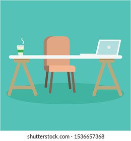 workplace openspace workspace office notebook coffee work table computer