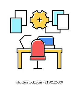 workplace organisation color icon vector. workplace organisation sign. isolated symbol illustration