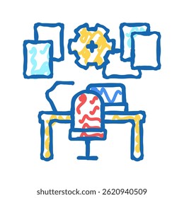 workplace organisation doodle icon sketch vector. workplace organisation sign. isolated symbol illustration