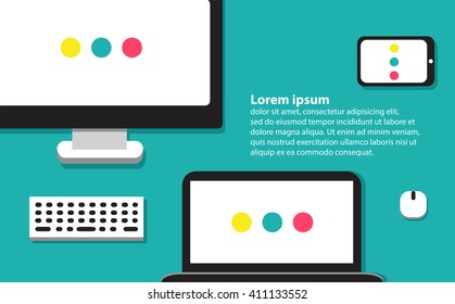 workplace organization background - vector illustration