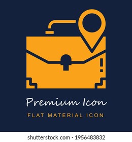 Workplace premium material ui ux isolated vector icon in navy blue and orange colors