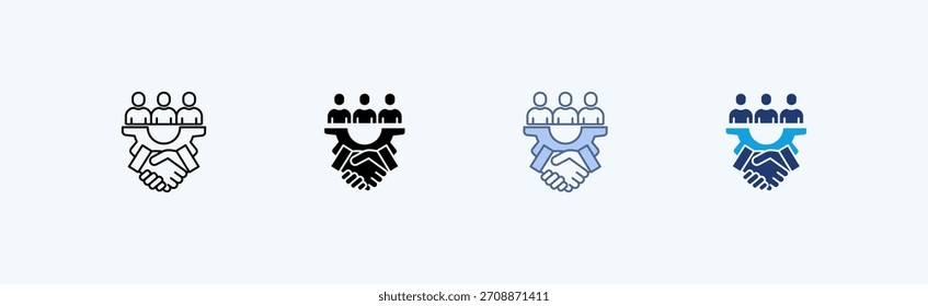 Vector de ilustración de íconos múltiples de relación de trabajo