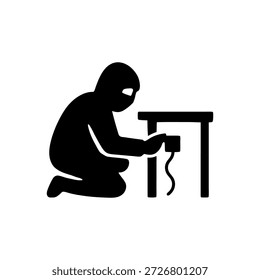 Workplace Sabotage Tampering Icon Isolated On White Background