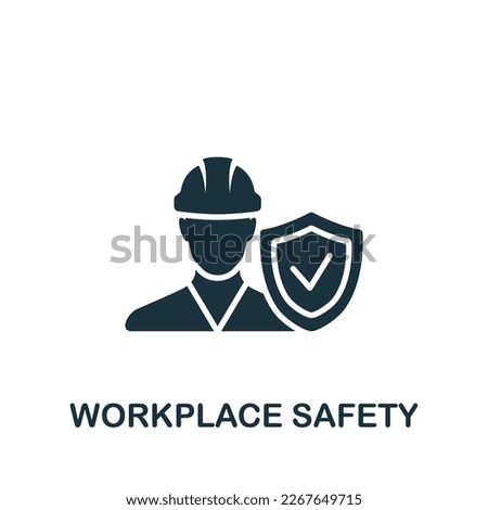 Workplace safety icon. Monochrome simple sign from security collection. Workplace safety icon for logo, templates, web design and infographics.