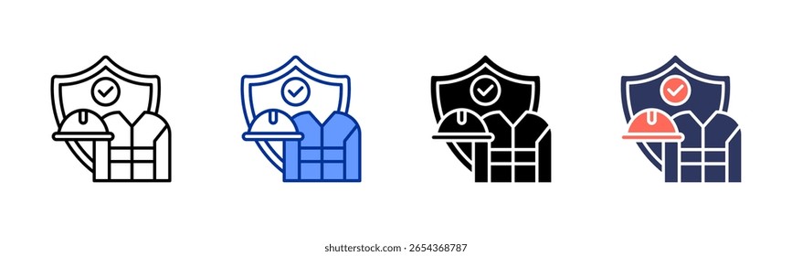 Ícone Segurança do Local de Trabalho - coleta de vários estilos de folha