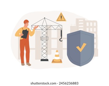 Workplace safety isolated concept vector illustration. Workplace assessment, safe labor conditions, occupational health, employee safety service, protected working environment vector concept.