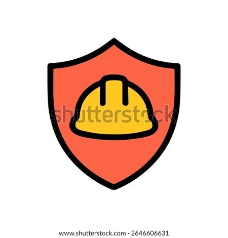 Workplace safety symbol hard hat secured. Icon Symbol Illustration