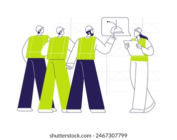 Workplace safety training abstract concept vector illustration. Group of diverse colleagues deals with work safety training, human resources, pursue career, occupational health abstract metaphor.