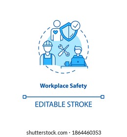 Workplace safety turquoise concept icon. Worker health insurance. Protection instruction. Kinesiology idea thin line illustration. Vector isolated outline RGB color drawing. Editable stroke