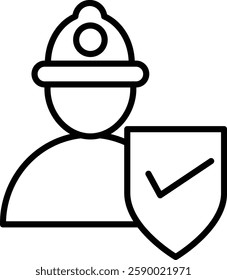 Workplace Safety Vector Line Icon Design