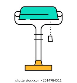 workplace table lamp line icon vector. workplace table lamp sign. isolated symbol illustration