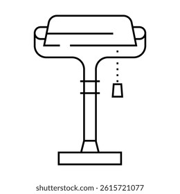 workplace table lamp line icon vector. workplace table lamp sign. isolated contour symbol black illustration