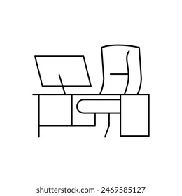 workplace thin outline icon vector design good for website and mobile app