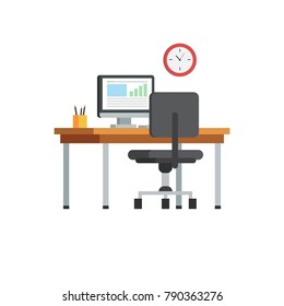 Workplace vector design. Illustration. Isolate on white background.